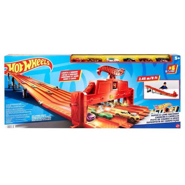 Pista Hot Wheels Action Super Corrida 6 Pistas Mattel V1983
