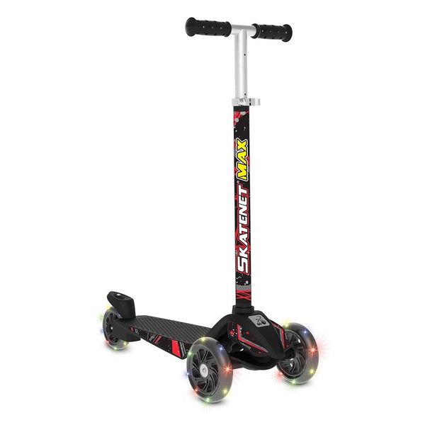 Patinete Skatenet Infantil Max Led Preto Brinquedos Bandeirante Preto