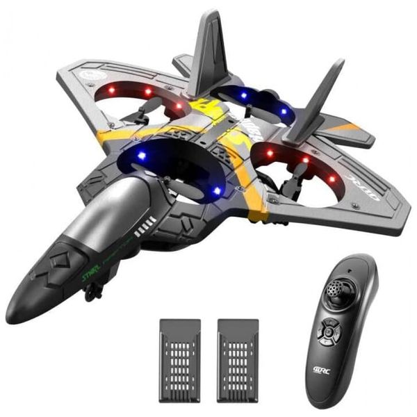 Avião Quadcóptero de Controle Remoto com Sensor de Gravidade e Rolo de Acrobacias para Crianças e Adultos, 4DRC V17, Cinza 110v