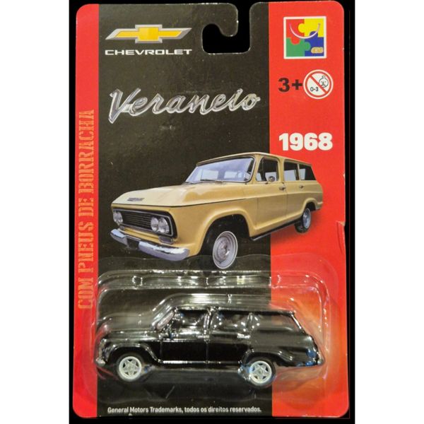 Chevrolet Veraneio 1968 Pintura Especial CKS Toys Die Cast Real Riders (pneus de borracha) Oficial Licenciado GM 1magnus Preto