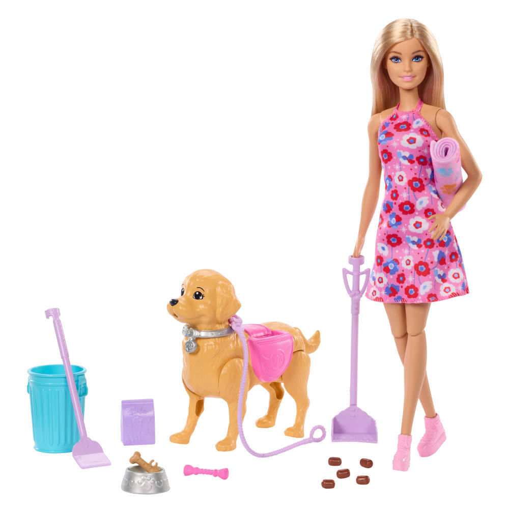 Boneca Com Acessório - Barbie - Com Cachorrinho - Walk & Potty Pup - Mattel