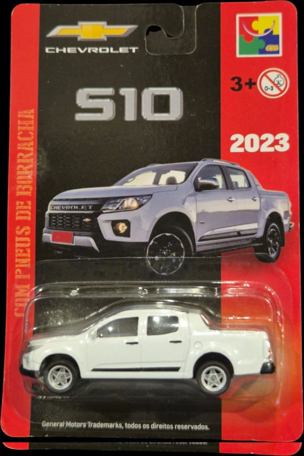 Chevrolet Picape S10 CKS Toys Die Cast - Real Riders (pneus de borracha) Produto Oficial Licenciado GM Original 1magnus Branco