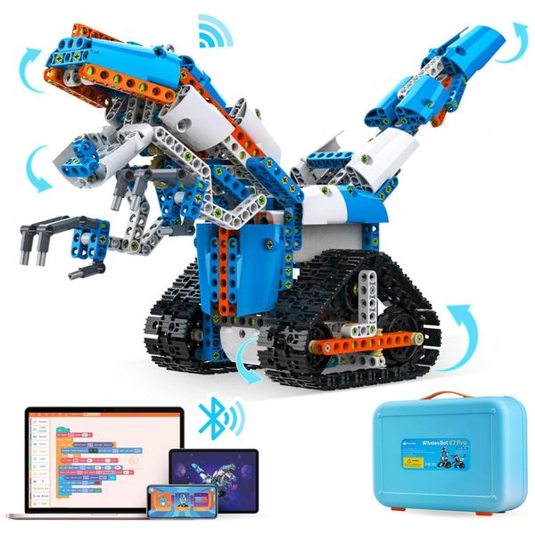 Kit de Construção Robótica STEM com Programação via APP Modelo 3D, WhalesBot E7