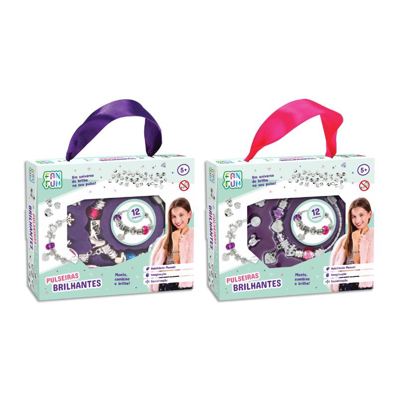 Conjunto De Miçangas - Pulseiras Brilhantes - Modelos Sortidos - Fanfun
