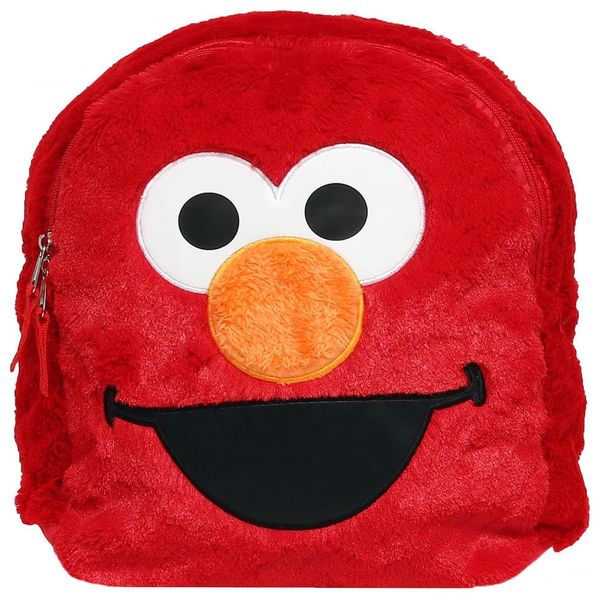 Mochila Escolar Infantil 30cm Sesame Street Elmo para Crianças, Vermelho