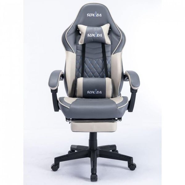 Cadeira Gamer Ergonômica com Apoio para Lombar e Cabeça, SUKIDA, Azul
