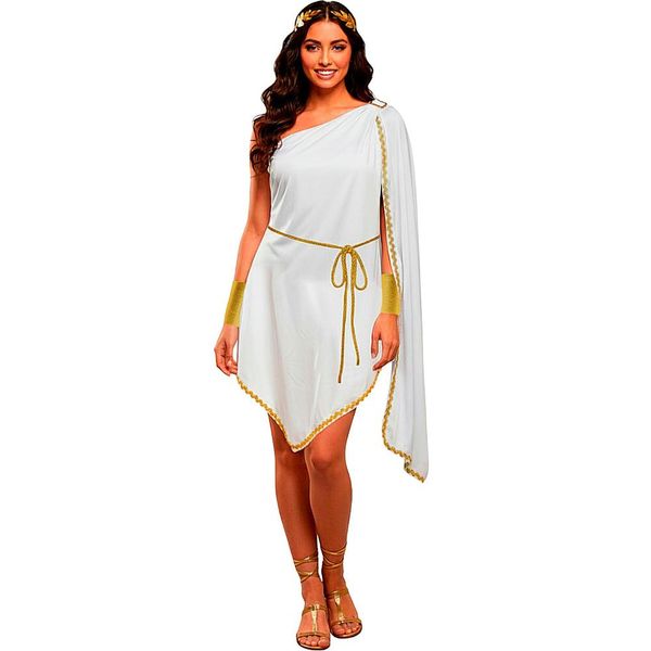 Fantasia Carnaval Feminina Deusa Mitologia Romana Olimpia M / Branco