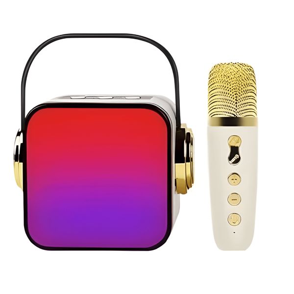 Caixa de Som bluetooth AM-8660 com microfone Karaoke Branco
