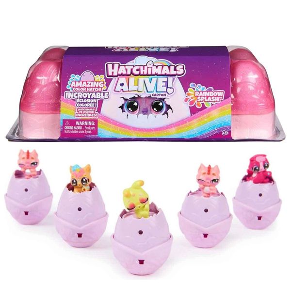 Pack Com 5 Ovos Surpresa c/ Acessórios - Hatchimals Alive - Spin Master - Sunny