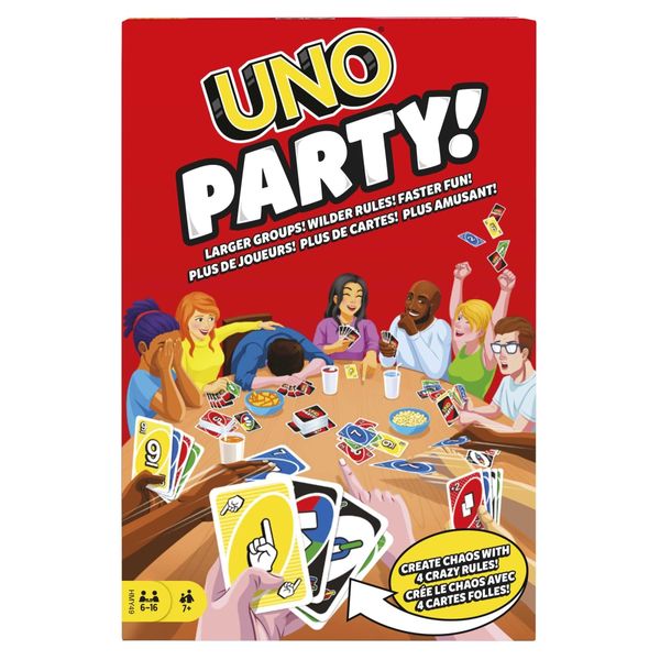 Jogo de Cartas UNO Party - de 6 a 16 Jogadores - Original Mattel