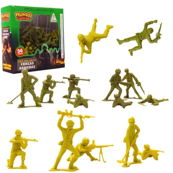 Brinquedo Miniaturas Forças Armadas 36 Soldados Americanos - Guliver 0966