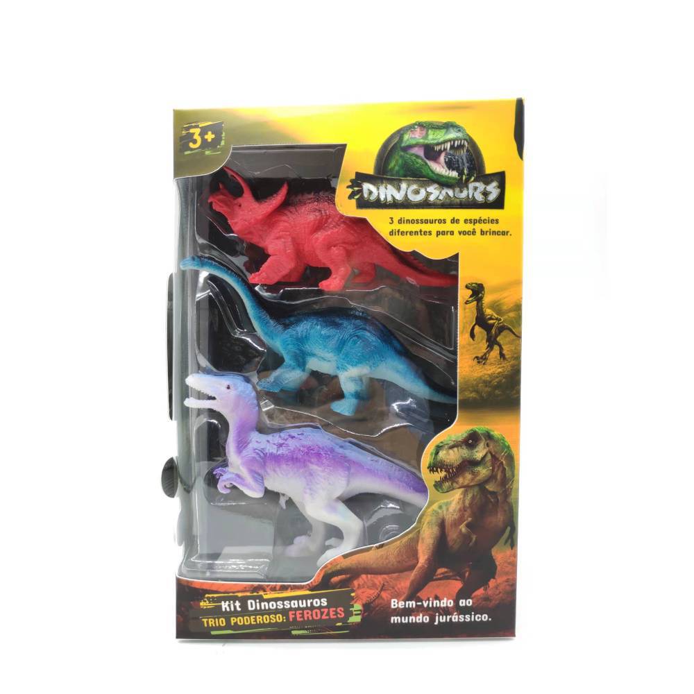 DNS KIT DE FIGURAS COM 3 DINOSSAUROS
