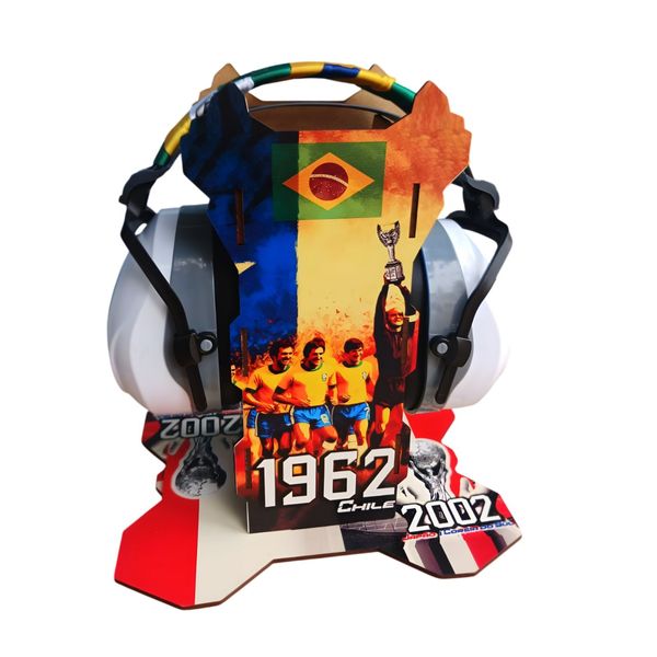 Abafador para Autista futebol 26 DB Branco com suporte Decorativo Brasil Campeão