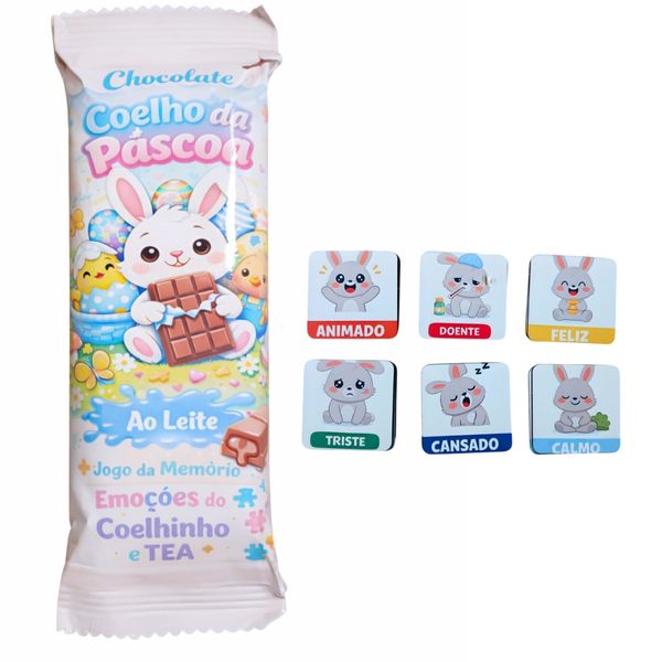 Chocolate Branco Páscoa para Autistas + Jogo da memória Coelhinho