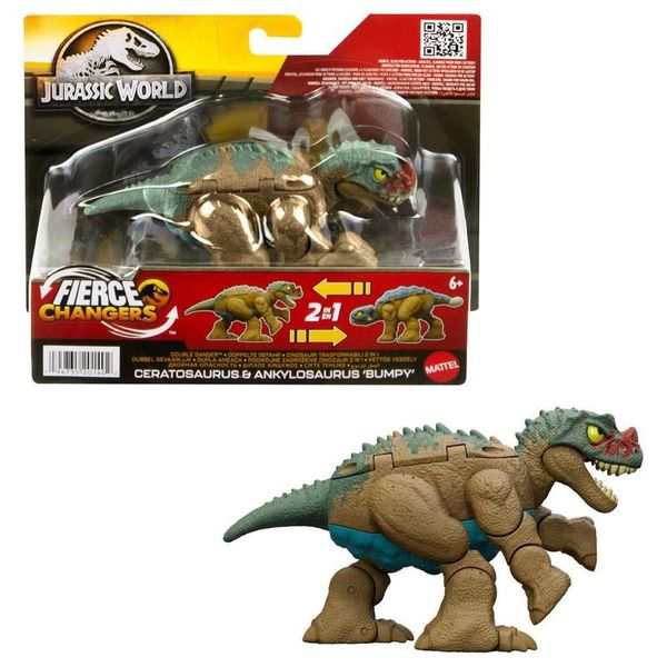 Jurassic World - 2 em 1 - Ceratosaurus e Ankylosaurus - Mattel