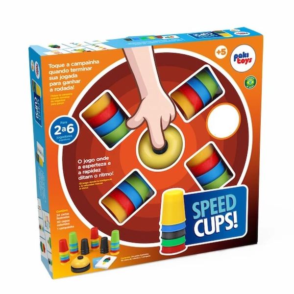 Jogo de Estratégia Speed Cups Copos Coloridos e Cartas - Pakitoys 1200