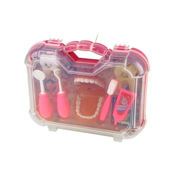 Brinquedo Maleta Kit Dentista Grande Rosa - Paki Toys 1272