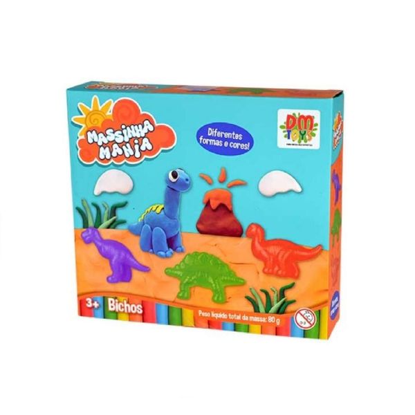 Dinossauro Massinha Mania Bichos - DM TOYS DMT6632