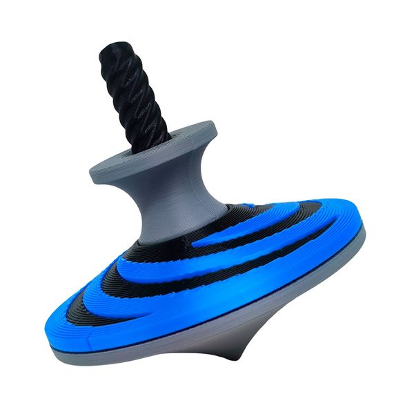 Pião Espiral com Lançador Top Brinquedo Infantil 3d Azul