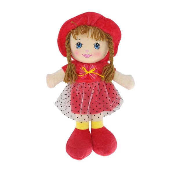 Boneca de Pelúcia e Pano Luna Vermelha 47cm Fofy Toys Olhos Bordados Infantil