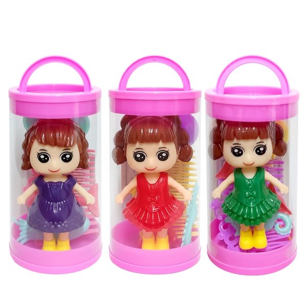 Kit 3 Bonecas no Tubo Bonequinhas com Acessórios Troca Roupa