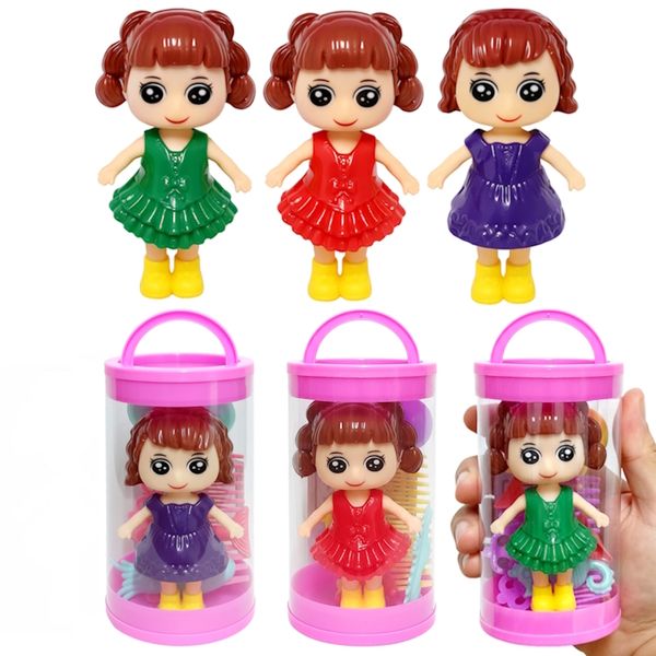6 Baldes Bonecas + Acessórios Troca Roupa Lembrancinha Festa