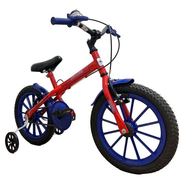 Bicicleta Bike Infantil Aro 16 Ravok 3 A 7 Anos Spider Azul