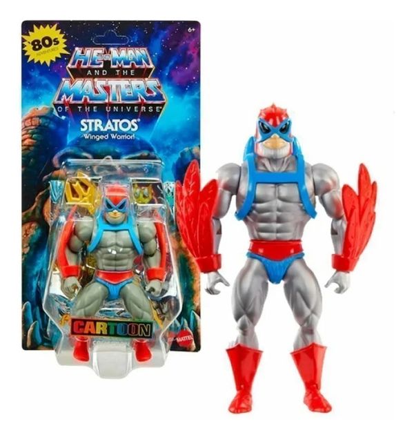 Masters Of The Universe He-Man Cartoon Collection -  Homem Passaro Stratos 14 Cm C/Acessorio  - Mattel