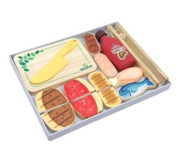 Kit Churrasco Brinquedo de Madeira Coleção Comidinhas