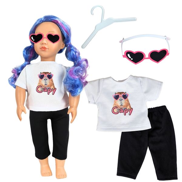 KIT ROUPA BONECA PARA OUR GENERATION - CAPIVARA - 4 PÇS
