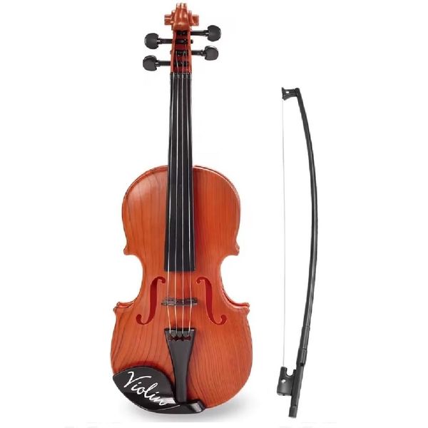MINI VIOLINO INFANTIL ACUSTICO COM 4 CORDAS E ARCO INTRUMENTO MUSICAL BRINQUEDO