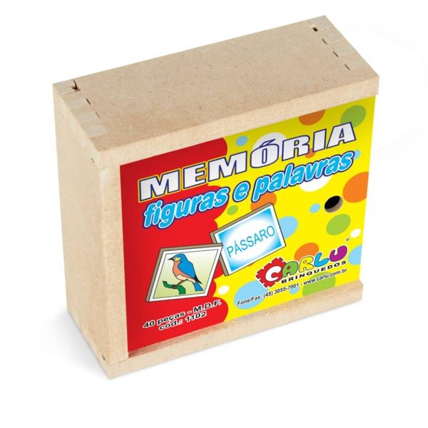 JOGO DA MEMÓRIA FIGURAS E PALAVRAS - ALFABETIZAÇÃO 40 PEÇAS