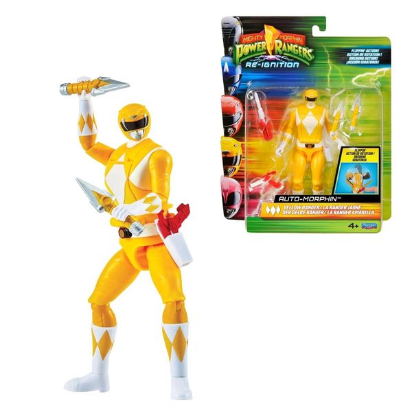 Boneco Power Rangers Ranger Amarela Morfável Auto Morphin Com Acessórios