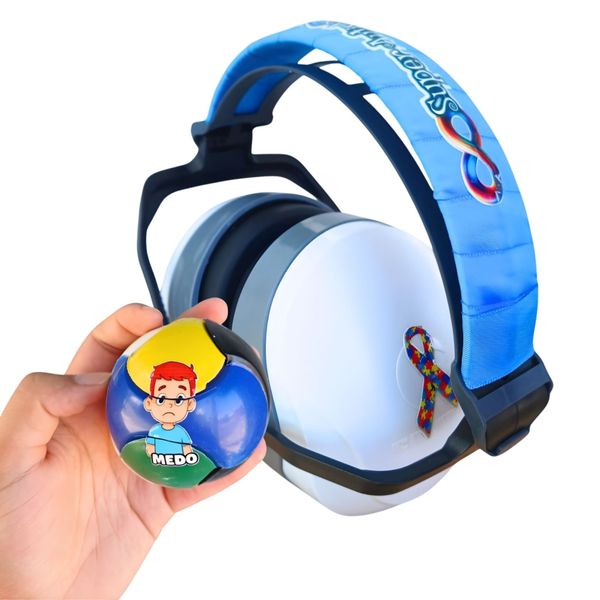 Abafador de sons para Autistas 26 DB Minhas Emoções + Quebra-cabeça Bola de Emoções