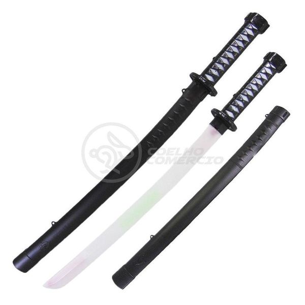 Sabre Ninja Brinquedo Som E Led Luz - Preto