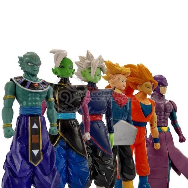 Kit 6 Bonecos Dragon Ball Super Goku Ssj3, Zamasu