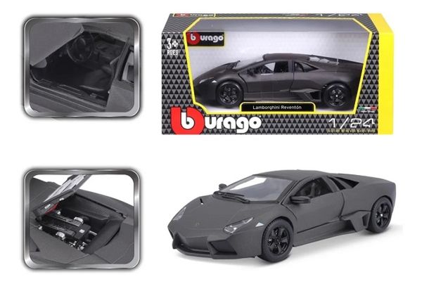 Lamborghini Reventón Cinza-Escuro Metal 18 Cm 1/24 - Bburago