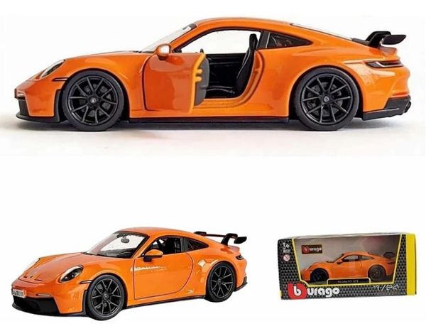 Porsche 911 GT3 2021 Laranja Metal 18 CM 1/24 - Bburago