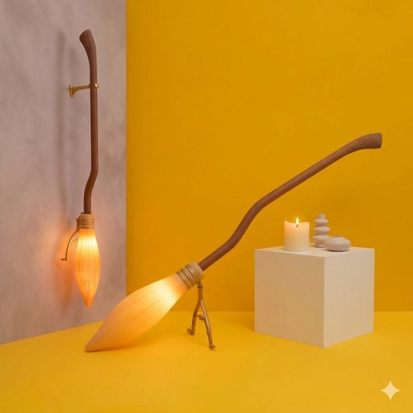 Luminária Harry Potter Vassoura de Piso/Parede Nimbus 2000 Licenciado