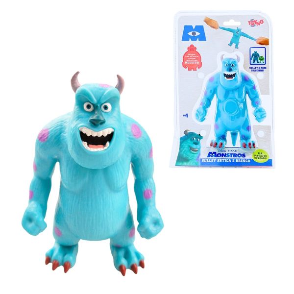 Boneco Elástico Sulley Monstros SA Toyng Estica Muito Original Disney Infantil
