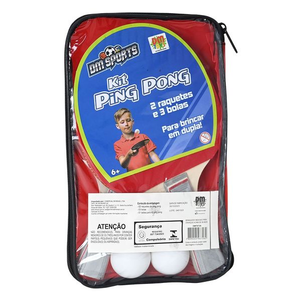 KIT PING PONG 2 RAQUETES - DM BRASIL