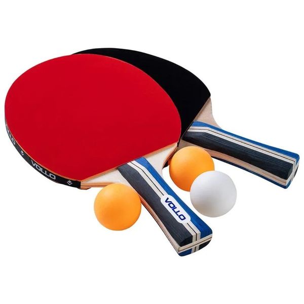 Kit Tênis de Mesa Ping Pong 2 Raquetes e 3 Bolas Vollo VT710