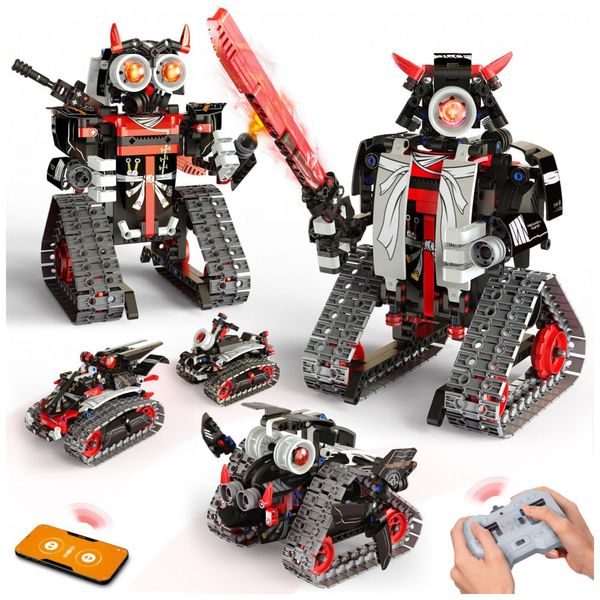Kit robô samurai 5 em 1 Opmind com 419 peças, app e controle remoto, construção STEM para crianças a partir de 6 anos