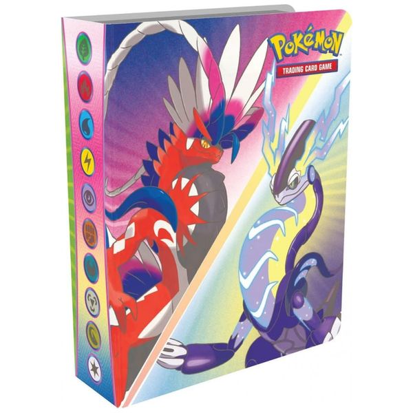 Portfólio Mini Pokémon TCG Scarlet & Violet com Capacidade para 60 Cartas e 1 Booster - Pacote Booster Exclusivo para Colecionadores