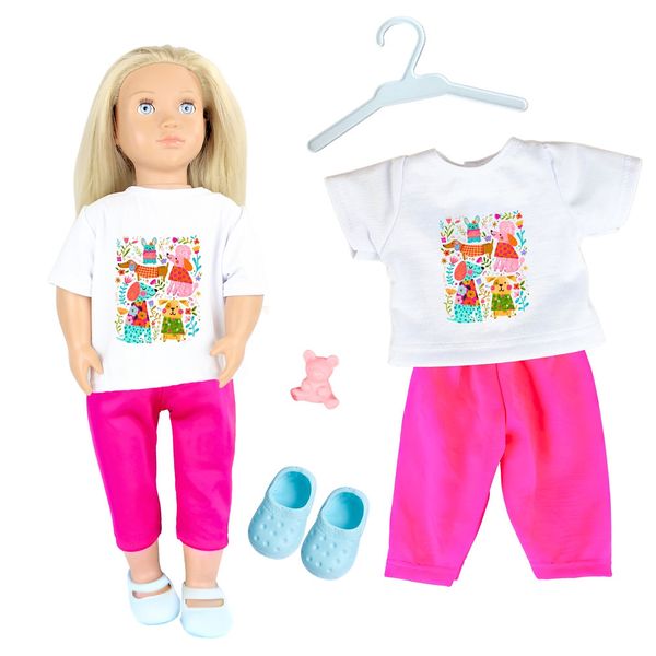 KIT ROUPA BONECA PARA OUR GENERATION - MEU PET - 5 PÇS