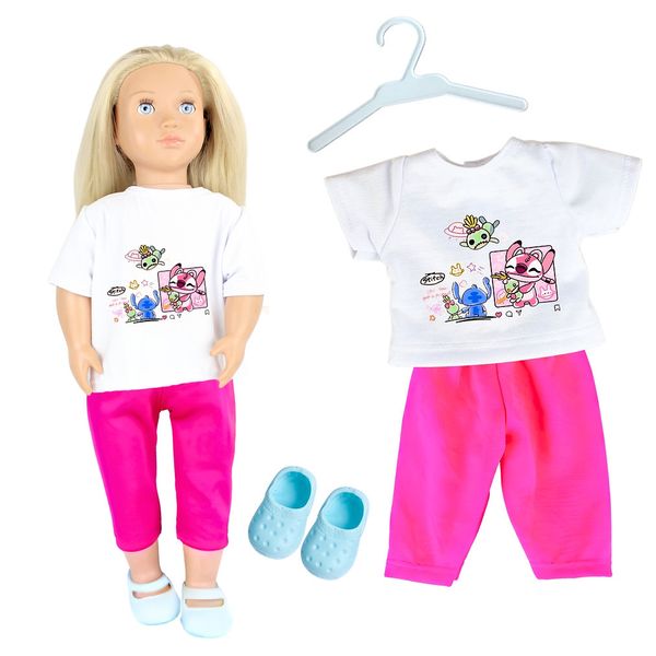 KIT ROUPA BONECA PARA OUR GENERATION - ANGEL STITCH - 4 PÇS