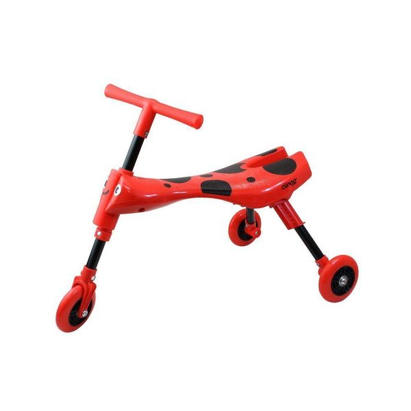 Triciclo Dobrável Compacto Tpc Leve com Rodas Resistentes Vermelho-preto Clingo