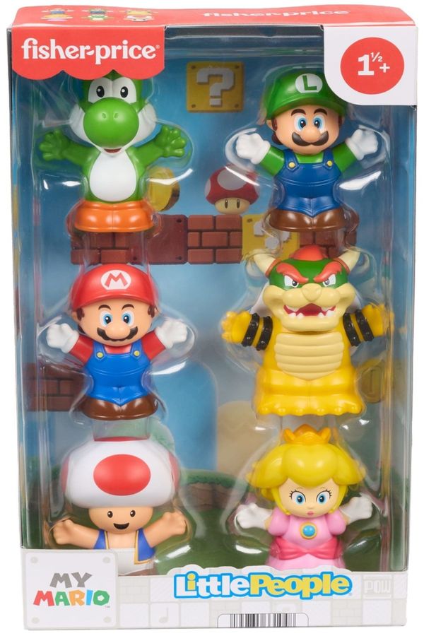 Pack c/ 6 Bonecos My Mario - 7 cm - Little People - Fisher Price - Mattel