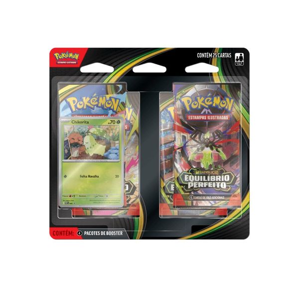 Pokémon TCG Quadruplo Equilibrio Perfeito Chikorita Copag