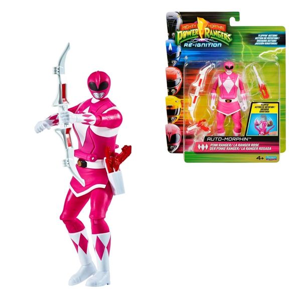 Boneco Power Rangers Ranger Rosa Morfável Auto Morphin Com Arco Sunny